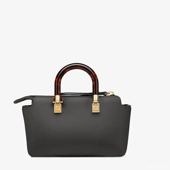Affordable The Boston Bag Leather Logo Black ROMA In By Fendi Mini Way Calf 0619